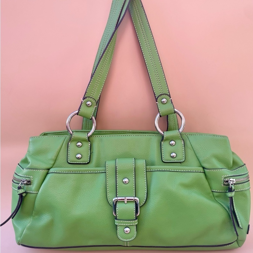 Beautiful Spring Green Multiple Pocket Satchel / … - image 5